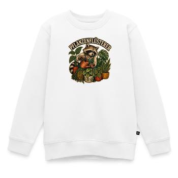 Pflanzenflüsterer Waschbär Gießkunst - Kinder Premium Organic Sweatshirt - Weiß - Vorne - AI Model Kid Male (0cm)