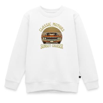 Sunset Cruiser: Klassisches Retro-Auto - Kinder Premium Organic Sweatshirt - Weiß - Vorne - AI Model Kid Male (0cm)