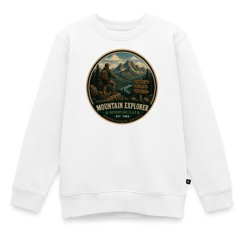 Mountain Explorer Vintage Adventure Graphic - Kids Premium Organic Sweatshirt - white - Front - AI Model Kid Male (0cm)