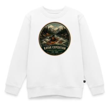 Kayak Expedition Vintage-Abenteuergrafik - Kinder Premium Organic Sweatshirt - Weiß - Vorne - AI Model Kid Male (0cm)
