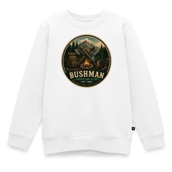 Buschmann Vintage-Abenteuergrafik - Kinder Premium Organic Sweatshirt - Weiß - Vorne - AI Model Kid Male (0cm)
