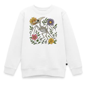 Pterodactylus Skelett mit Blumen - Kinder Premium Organic Sweatshirt - Weiß - Vorne - AI Model Kid Male (0cm)