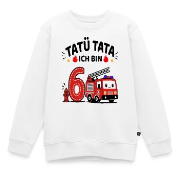 Feuerwehr Geburtstag 6 Jahr Shirt Ich bin 6 - Kinder Premium Organic Sweatshirt - Weiß - Vorne - AI Model Kid Male (0cm)
