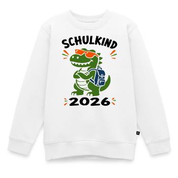 Dinosaure de l’inscription à l’école de t-shirt 2026 Dino Schoolchild - Sweat Premium enfant bio - blanc - Devant - AI Model Kid Male (0cm)