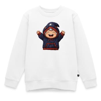 Fröhlicher Sternen Hoodie für Kinder - Kinder Premium Organic Sweatshirt - Weiß - Vorne - AI Model Kid Male (0cm)