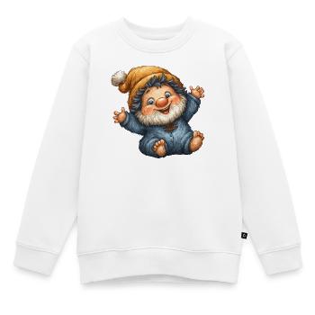 Winterwichtel Lächelnd in Blau - Kinder Premium Organic Sweatshirt - Weiß - Vorne - AI Model Kid Male (0cm)