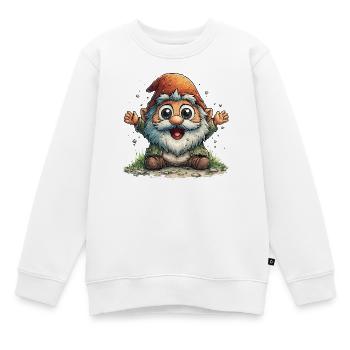 Fröhlicher Gartenzwerg Cartoon - Kinder Premium Organic Sweatshirt - Weiß - Vorne - AI Model Kid Male (0cm)