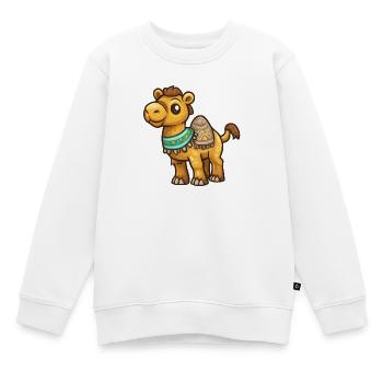 Kamel mit buntem Halsschmuck - Kinder Premium Organic Sweatshirt - Weiß - Vorne - AI Model Kid Male (0cm)