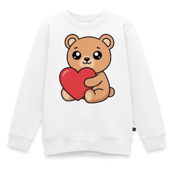 Kuschelbär mit Herz - Kinder Premium Organic Sweatshirt - Weiß - Vorne - AI Model Kid Male (0cm)