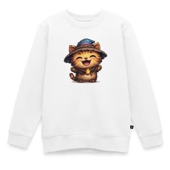 Kätzchen Zauberer - Kinder Premium Organic Sweatshirt - Weiß - Vorne - AI Model Kid Male (0cm)
