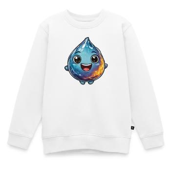 Wasser Tropfen  - Kinder Premium Organic Sweatshirt - Weiß - Vorne - AI Model Kid Male (0cm)