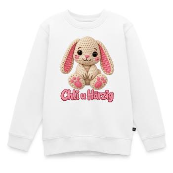 Häkelhase mit Herzchen - Kinder Premium Organic Sweatshirt - Weiß - Vorne - AI Model Kid Male (0cm)