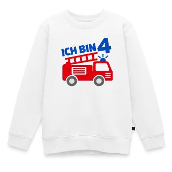 Ich bin 4 Feuerwehr - Kinder Premium Organic Sweatshirt - Weiß - Vorne - AI Model Kid Male (0cm)