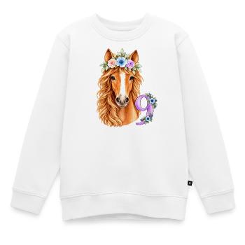 Ich bin 9 Jahre alt Pferd 9. Geburtstag - Kinder Premium Organic Sweatshirt - Weiß - Vorne - AI Model Kid Male (0cm)