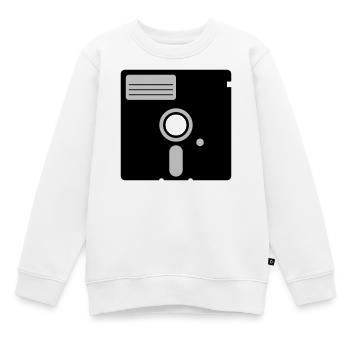 retro floppy disk - Kids Premium Organic Sweatshirt - white - Front - AI Model Kid Male (0cm)