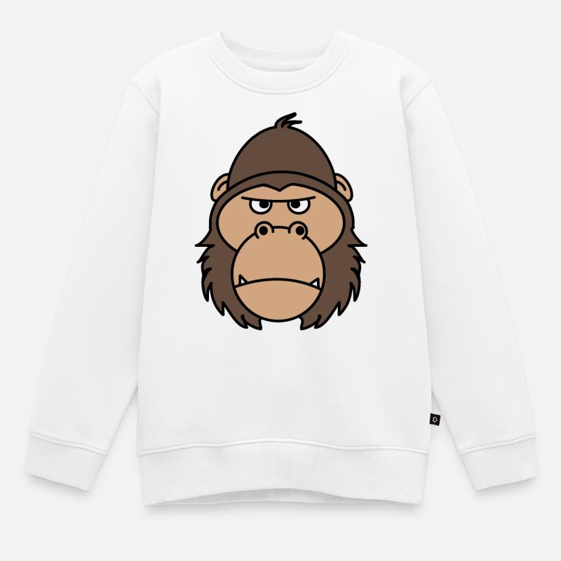 Gorilla - Kinder Premium Organic Sweatshirt - Weiß