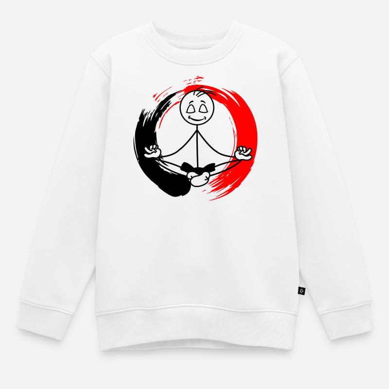 Zen-Meditation - Kinder Premium Organic Sweatshirt - Weiß