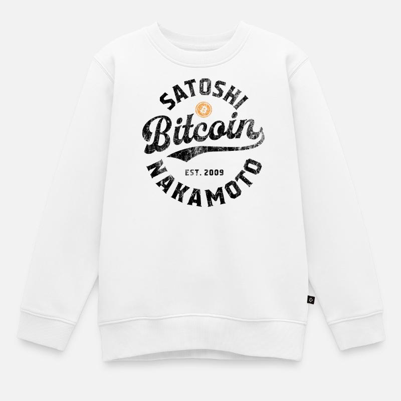 Bitcoin Satoshi Nakamoto - Sweat Premium enfant bio - blanc