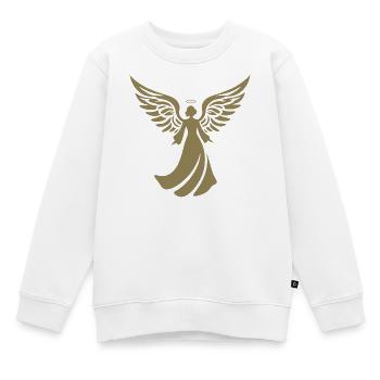 engel silhouette weihnachten heiligenschein - Kinder Premium Organic Sweatshirt - Weiß - Vorne - AI Model Kid Male (0cm)