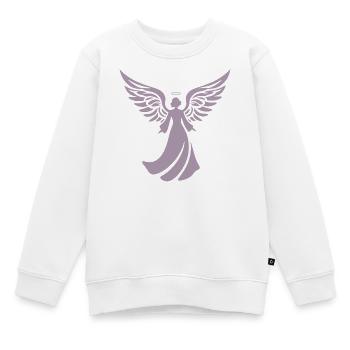 engel silhouette weihnachten heiligenschein - Kinder Premium Organic Sweatshirt - Weiß - Vorne - AI Model Kid Male (0cm)