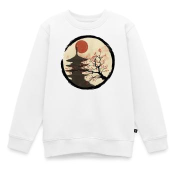 Kyoto en fleurs - Sweat Premium enfant bio - blanc - Devant - AI Model Kid Male (0cm)