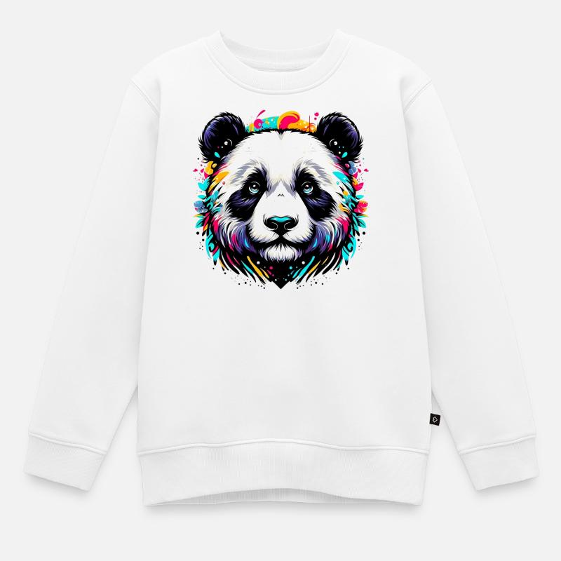 Panda - Kinder Premium Organic Sweatshirt - Weiß