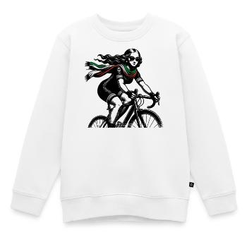 Cycling Mona Lisa - Kinder Premium Organic Sweatshirt - Weiß - Vorne - AI Model Kid Male (0cm)