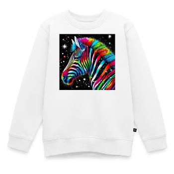 Zèbre - Sweat Premium enfant bio - blanc - Devant - AI Model Kid Male (0cm)