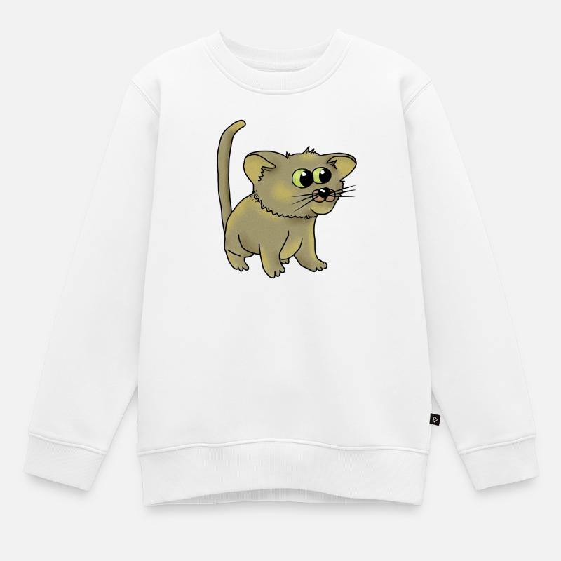nette Katze - Kinder Premium Organic Sweatshirt - Weiß
