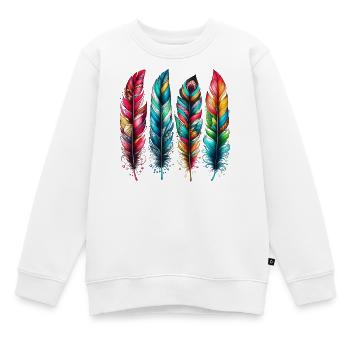Feder - Kinder Premium Organic Sweatshirt - Weiß - Vorne - AI Model Kid Male (0cm)
