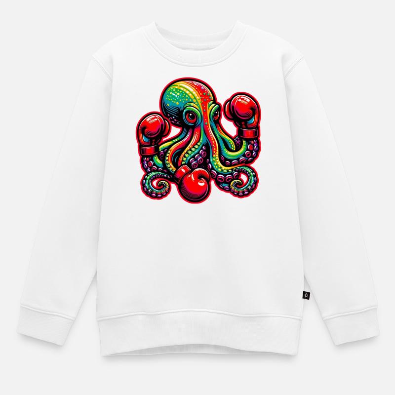 Pieuvre - Sweat Premium enfant bio - blanc