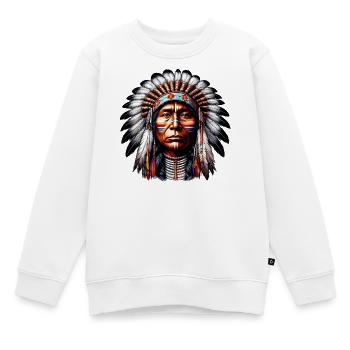 Amerikanischer Indianer Amerikaner - Kinder Premium Organic Sweatshirt - Weiß - Vorne - AI Model Kid Male (0cm)