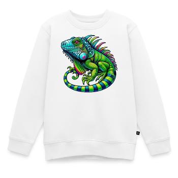 Iguana - Kids Premium Organic Sweatshirt - white - Front - AI Model Kid Male (0cm)