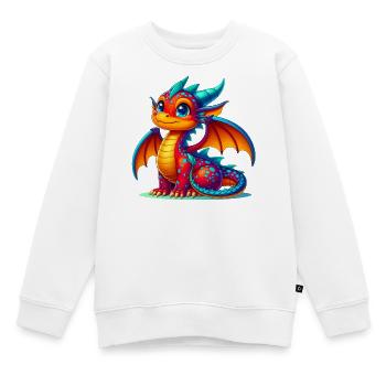 Drache - Kinder Premium Organic Sweatshirt - Weiß - Vorne - AI Model Kid Male (0cm)