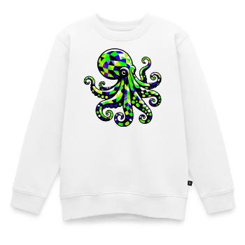 Krake - Kinder Premium Organic Sweatshirt - Weiß - Vorne - AI Model Kid Male (0cm)
