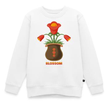 Blossom Blumentopf – Lebendige Blumenpracht - Kinder Premium Organic Sweatshirt - Weiß - Vorne - AI Model Kid Male (0cm)