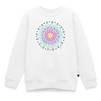 Mandala Lebensfreude - Kinder Premium Organic Sweatshirt - Weiß - Vorne - AI Model Kid Male (0cm)