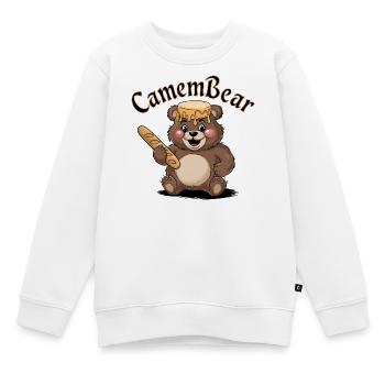 Bär mit Honig und Baguette - Kinder Premium Organic Sweatshirt - Weiß - Vorne - AI Model Kid Male (0cm)