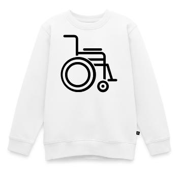 Rollstuhl - Kinder Premium Organic Sweatshirt - Weiß - Vorne - AI Model Kid Male (0cm)