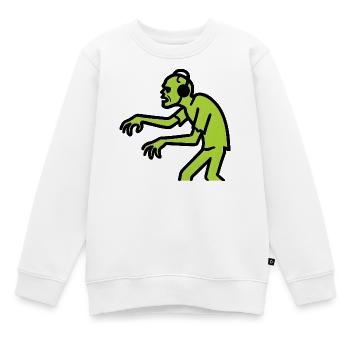 Zombie DJ Néon Vert - Sweat Premium enfant bio - blanc - Devant - AI Model Kid Male (0cm)