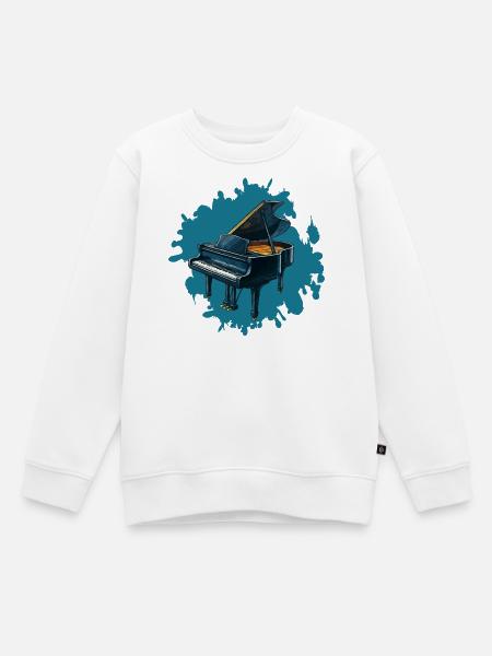 Piano Splash Blau Hintergrund - Kinder Premium Organic Sweatshirt - Weiß
