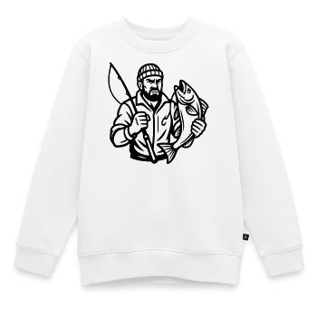 Angler - Kinder Premium Organic Sweatshirt - Weiß - Vorne - AI Model Kid Male (0cm)