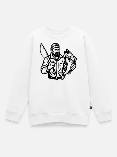 Angler - Kinder Premium Organic Sweatshirt - Weiß