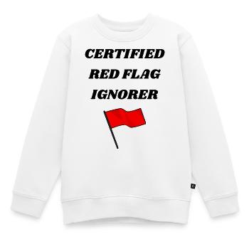 Certifié Red Flag Ignorer - T-shirt unisexe drôle - Sweat Premium enfant bio - blanc - Devant - AI Model Kid Male (0cm)