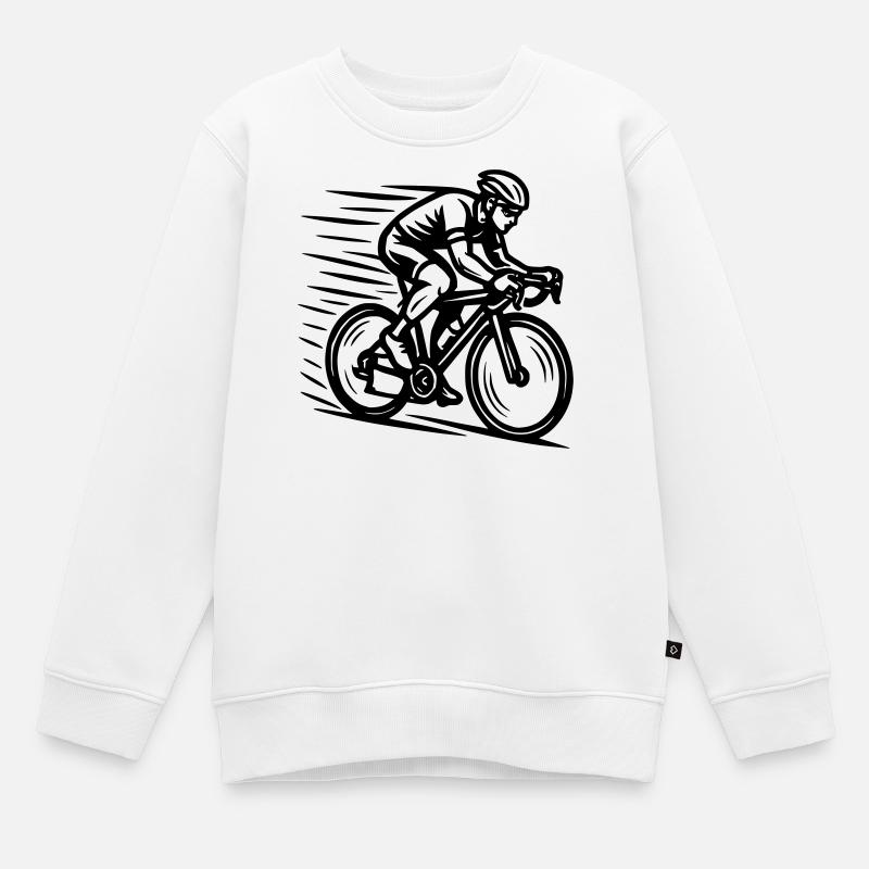 Rennrad - Kinder Premium Organic Sweatshirt - Weiß