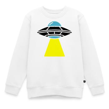 UFO Alien Raumschiff Licht - Kinder Premium Organic Sweatshirt - Weiß - Vorne - AI Model Kid Male (0cm)