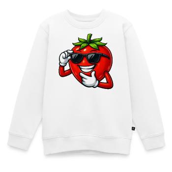 Sympa divertissement de bande dessinée tomate et légumes - Sweat Premium enfant bio - blanc - Devant - AI Model Kid Male (0cm)