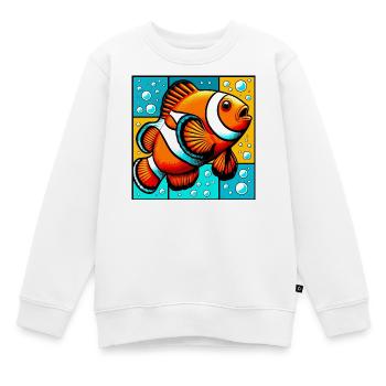 Poisson-clown - Sweat Premium enfant bio - blanc - Devant - AI Model Kid Male (0cm)