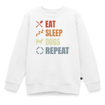 Hundebesitzer Routine - Kinder Premium Organic Sweatshirt - Weiß - Vorne - AI Model Kid Male (0cm)