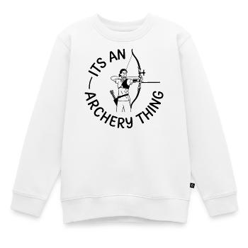 Bogenschießen - Kinder Premium Organic Sweatshirt - Weiß - Vorne - AI Model Kid Male (0cm)